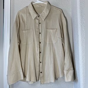 Cream button up blouse